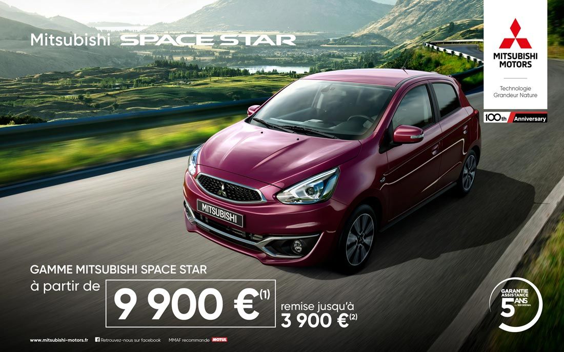 GAMME MITSUBISHI SPACE STAR à partir de 9 900 € (1) REMISES JUSQU'A 3 900€ (2)