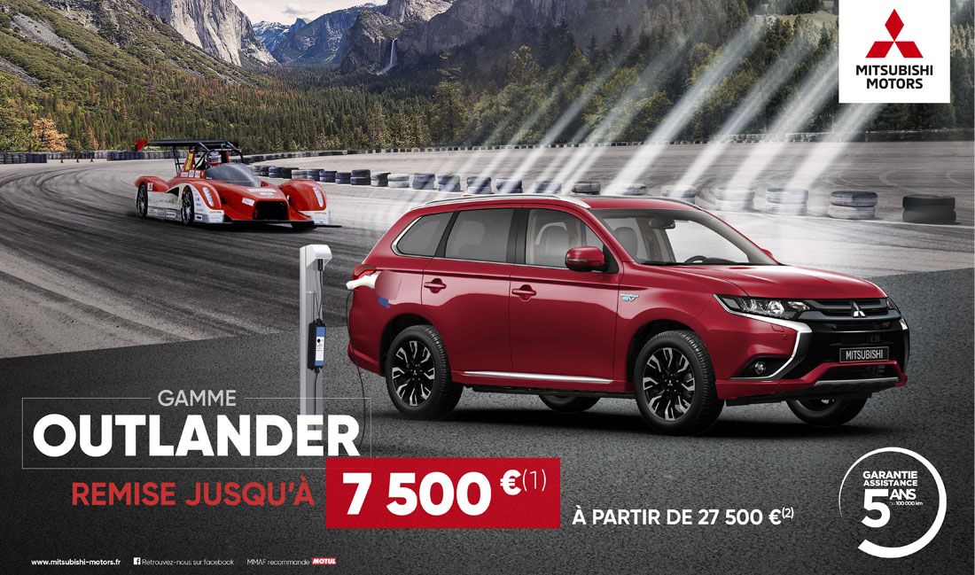 Gamme Outlander, remise jusqu’a 7 500 €<sup>(1)</sup> a partir de 27 500 €<sup>(2)</sup>