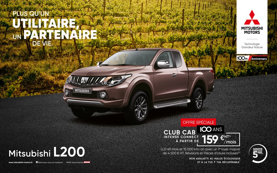 L200 Club Cab intense connect a partir de 159 euros ttc par mois<sup>1</sup>