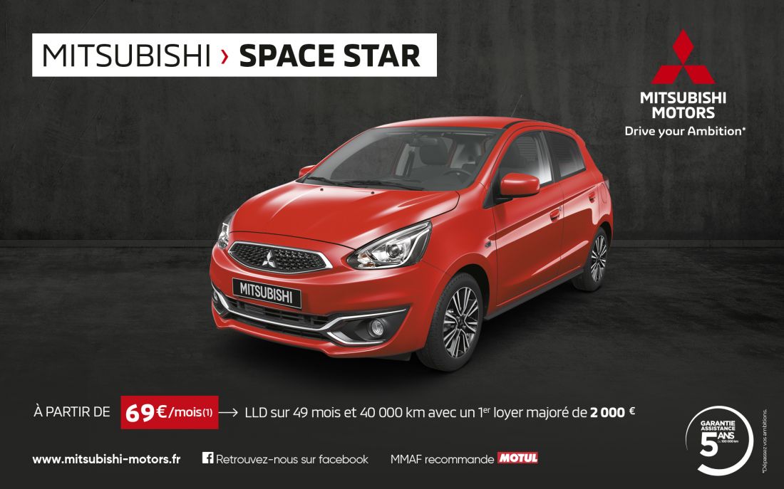 Mitsubishi Space Star à partir de 69 euros par mois<sup>(1)</sup>