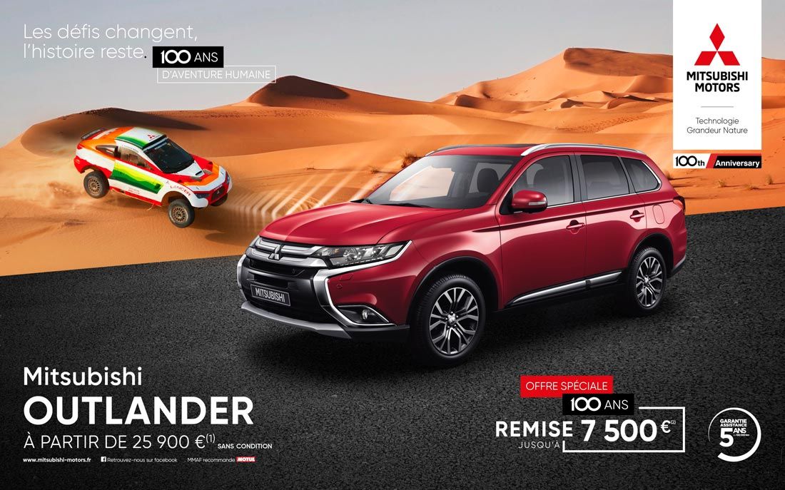 Outlander offre speciale 100 ans remise jusqu'a 7500€<sup>1</sup>
