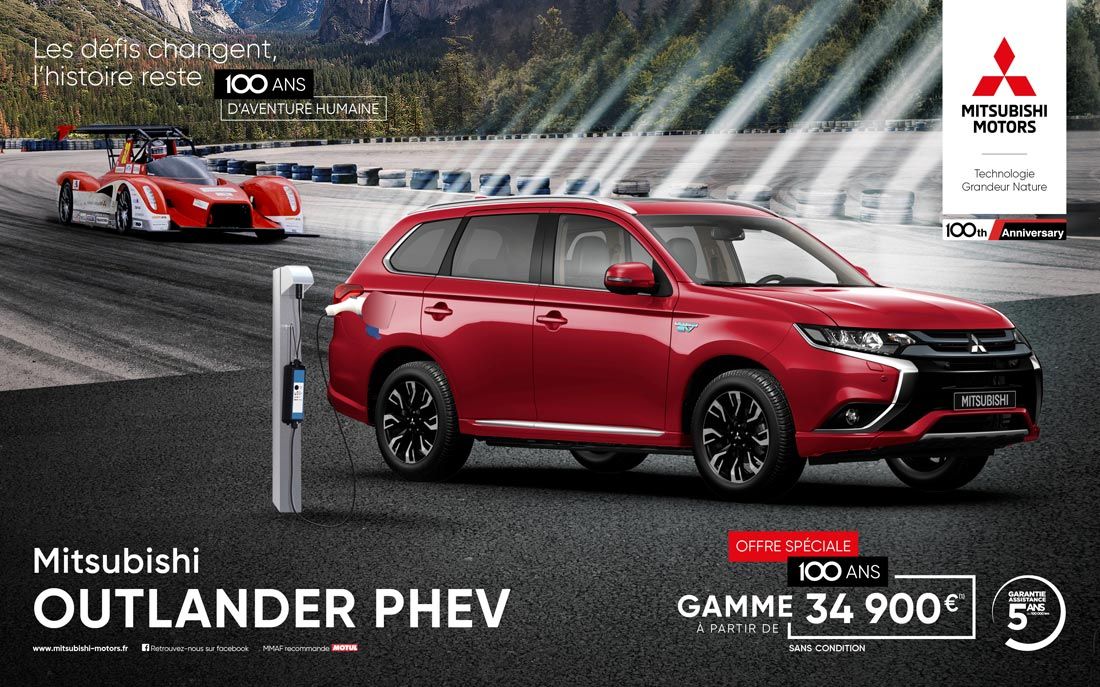 Outlander PHEV offre speciale 100 ans a partir de 34900 euros<sup>1</sup>