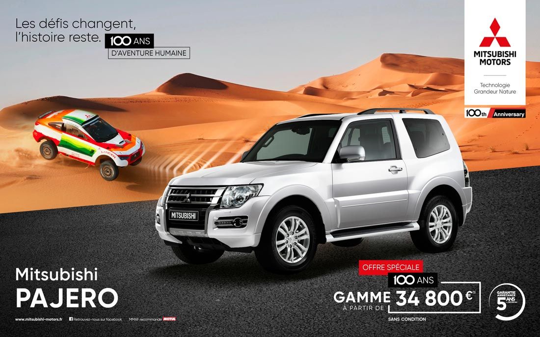 Pajero offre speciale 100 ans a partir de 34800€<sup>1</sup>
