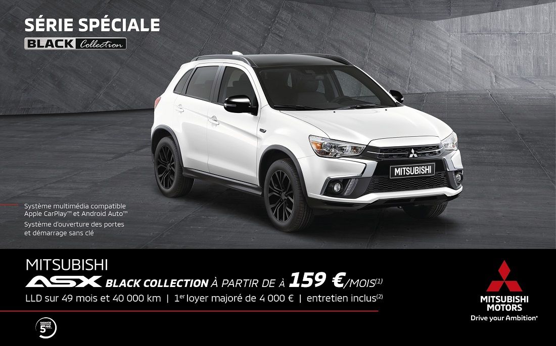 MITSUBISHI ASX BLACK COLLECTION À PARTIR DE 159€/mois<SUP>(1)</SUP>