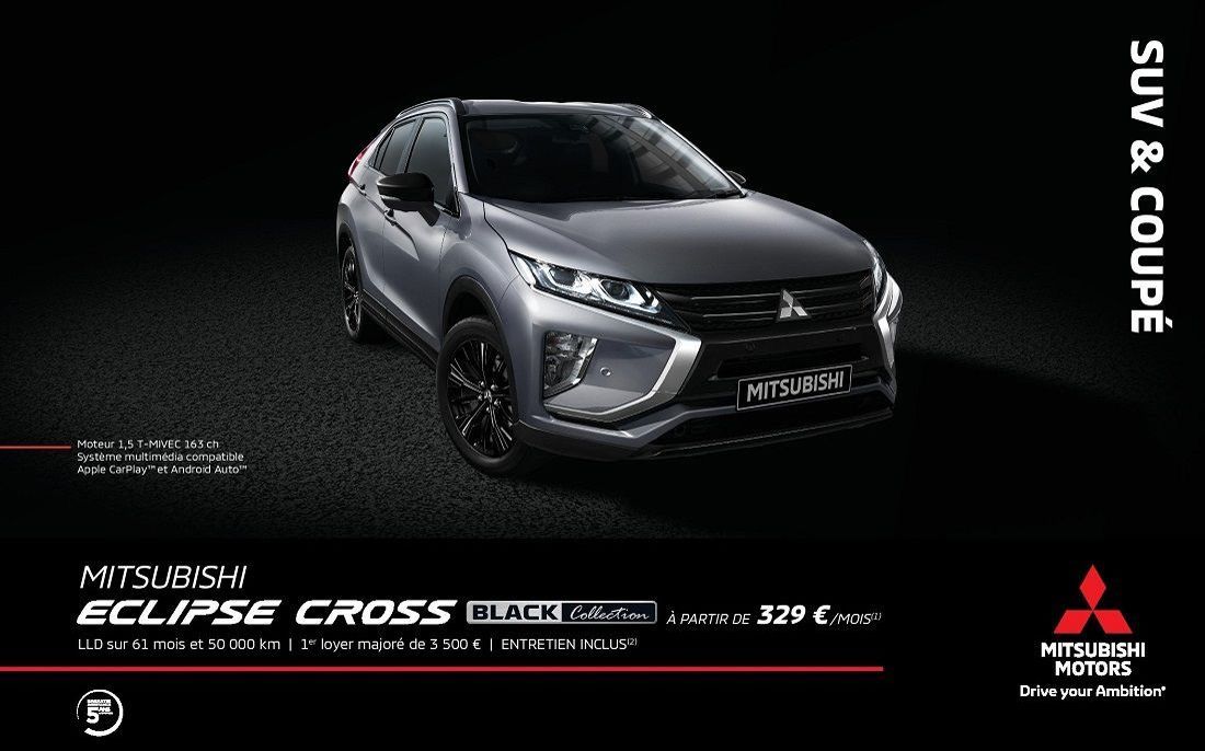 MITSUBISHI ECLIPSE CROSS À PARTIR DE 329 €/MOIS<SUP>(1)</SUP>