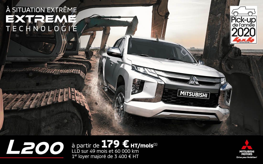 MITSUBISHI L200 À PARTIR DE 179 € HT/MOIS<SUP>(1)</SUP>