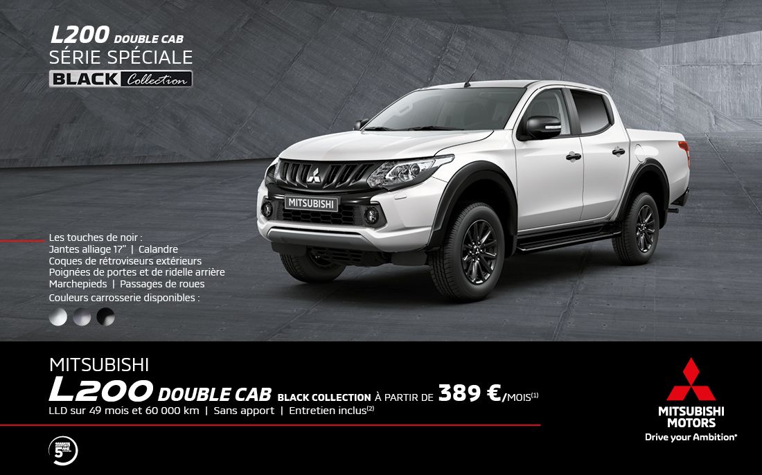 MITSUBISHI L200 À PARTIR DE 389 €/MOIS<SUP>(1)</SUP>