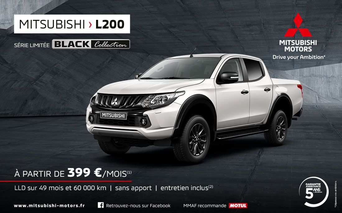 MITSUBISHI L200 DOUBLE CAB À PARTIR DE 399€/MOIS<sup>(1)</sup>