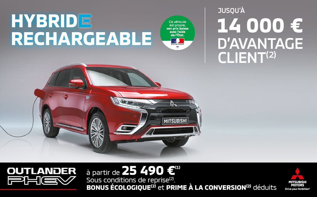 MITSUBISHI OUTLANDER PHEV À PARTIR DE 25 490 €<SUP>(1)</SUP>