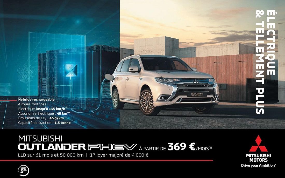 MITSUBISHI OUTLANDER PHEV À PARTIR DE 369 €/MOIS<SUP>(1)</SUP>