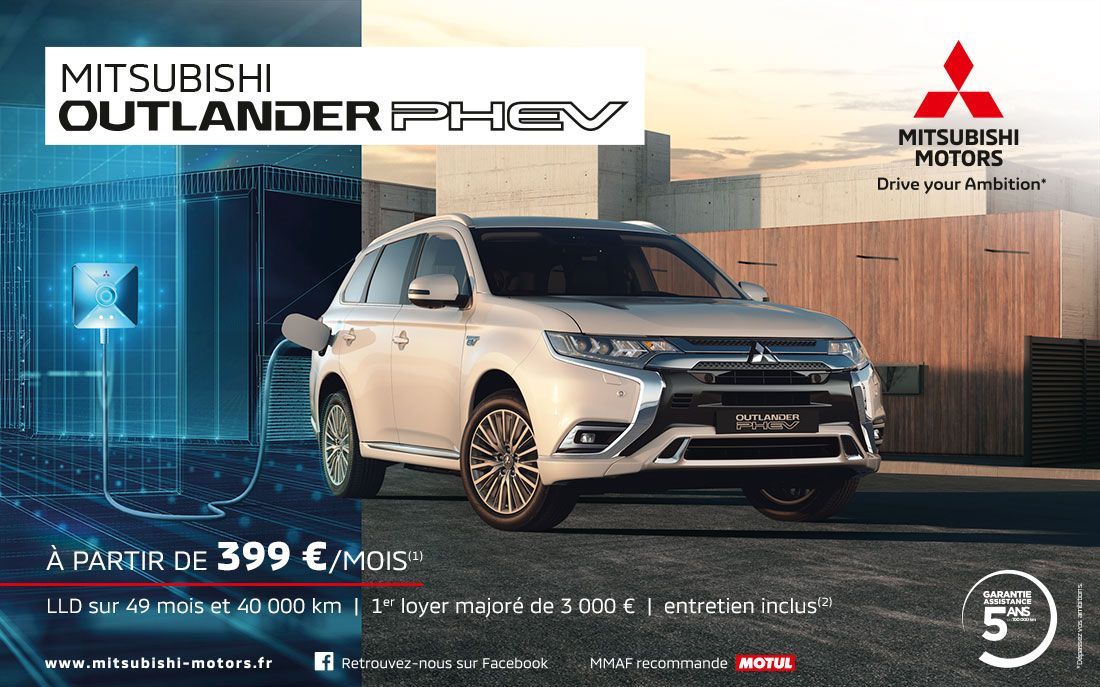 MITSUBISHI OUTLANDER PHEV À PARTIR DE 399 €/MOIS<SUP>(1)</SUP>