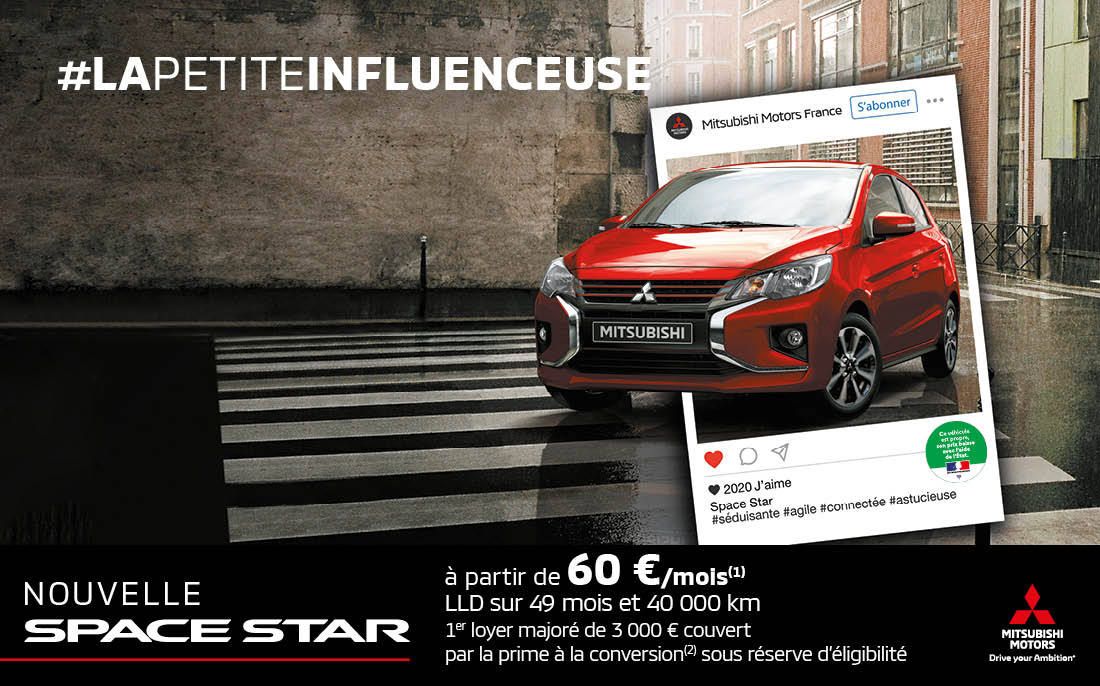 MITSUBISHI SPACE STAR À PARTIR DE 60 €/MOIS<SUP>(1)</SUP>