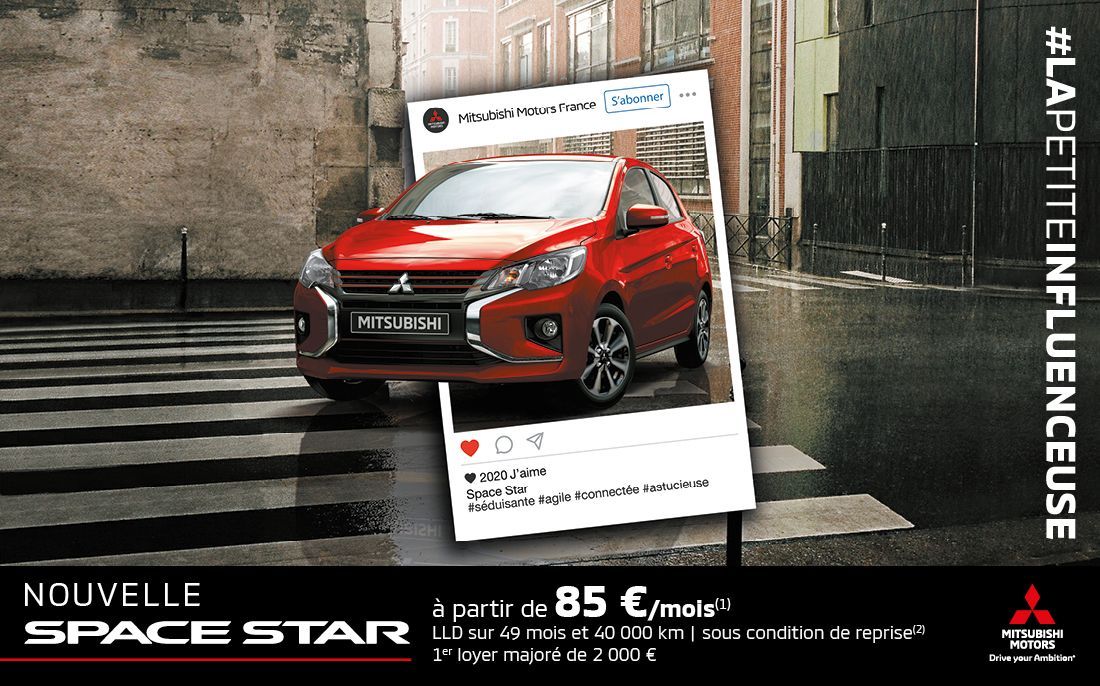 MITSUBISHI SPACE STAR À PARTIR DE 85 €/MOIS<SUP>(1)</SUP>